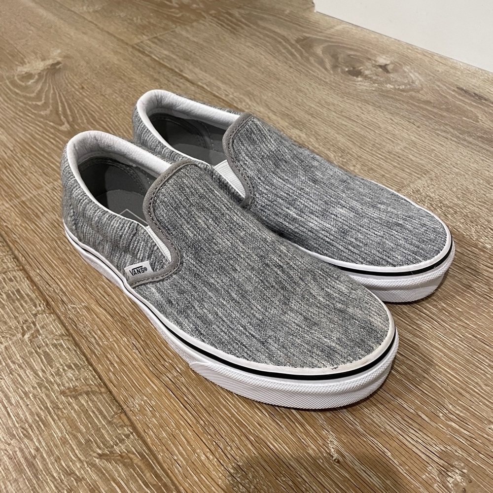Grey Textured Slip-On Vans